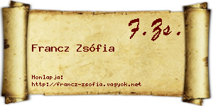 Francz Zsófia névjegykártya